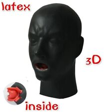 Máscara de borracha com capuz de látex integrado 3D 0,6 mm com bainha de boca vermelha tubo de nariz de língua comprar usado  Enviando para Brazil
