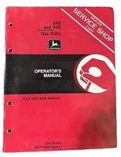 Livro manual do operador John Deere 34G, 44G grelha a gás OMTY20550, usado comprar usado  Enviando para Brazil