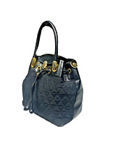 Bolsa balde acolchoada Marino Orlandi couro designer bolsa tote luxo preta dourada comprar usado  Enviando para Brazil