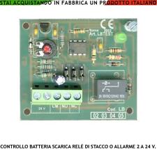 SALVA BATTERIA SCARICA 24 V ALLARME RELE' ATTIVA E DISATTIVA RICARICA A 27,6 VCC usato  Roma