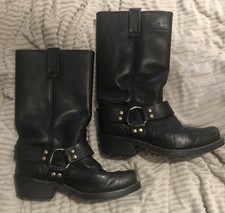 Botas de motociclista JOHNNY REB By Thomas Cook couro preto - tamanho 7 EW cruiser comprar usado  Enviando para Brazil