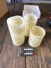 Usado, Velas cintilantes sem chama H-BLOSSOM marfim pilar de cera real com St... comprar usado  Enviando para Brazil