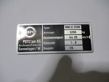 Peitz typenschild schild gebraucht kaufen  Deutschland