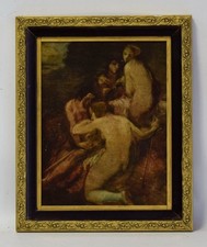 Używany, Około 1900 roku. Stary obraz, wg Oskara LARSENA, druk malarski, 38,5 x 32 cm na sprzedaż  PL