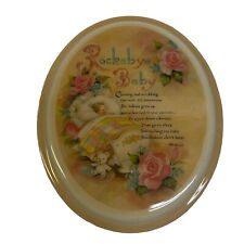 Placa de parede vintage retrô Rockabye bebê decoração oval 11,5” decoupage madeira Wendy Lyn comprar usado  Enviando para Brazil