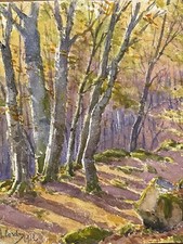 Corda Henri (1871-1950) & Aquarelle & Peinture & Forêt & Bois & Arbres & France comprar usado  Enviando para Brazil