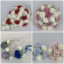 Buquês de casamento flores marfim rosa noiva, dama de honra, varinha florista, posy  comprar usado  Enviando para Brazil