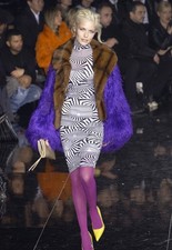 Dolce & Gabbana FW 2003 Runway | Geometryczna jedwabna sukienka z nadrukiem „Illusion” | 40  na sprzedaż  Wysyłka do Poland