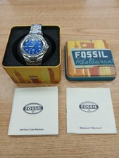 RELÓGIO AZUL FÓSSIL AM-3421 PAPELADA EM LATA ORIGINAL PROPRIETÁRIO ORIGINAL!!! comprar usado  Enviando para Brazil
