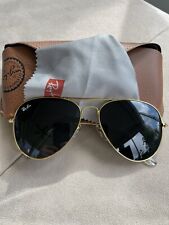 Óculos de sol Ray Ban aviador masculino 62 mm armação dourada/vidro preto comprar usado  Enviando para Brazil
