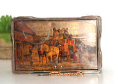 Vintage English Caramelo Estaño,Tapa Abatible Oro Coaching Escena,Lujo Estaño comprar usado  Enviando para Brazil