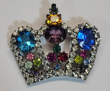 Broche Siluane multicolorido coroa de strass vintage 1900's Next Stage comprar usado  Enviando para Brazil