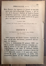 Usado, ITALIA 1888 REGIO DECRETO X FUSIONE OPERA PIA TRIGONA-6077 comprar usado  Enviando para Brazil