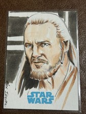 Cartão esboço artista Star Wars Qui-Gon Jinn Topps 1/1 Alex Iniguez comprar usado  Enviando para Brazil