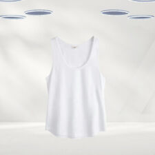 Regata feminina Ex Hush sem mangas algodão slub branca (defeito) comprar usado  Enviando para Brazil
