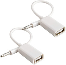 2X Adaptador AUX a USB Conector De Áudio Auxiliar Macho De 3,5 Mm a Convertido comprar usado  Enviando para Brazil