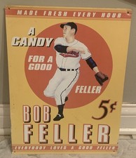 Placa de metal Bob Feller estanho 12X16 exibição de doces indianos original comprar usado  Enviando para Brazil