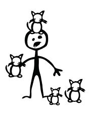 CRAZY CAT MAN gato senhora figura vara carro família adesivo vinil gatos engraçados, usado comprar usado  Enviando para Brazil