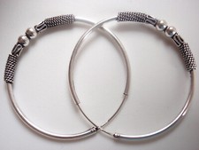 Usado, Brincos Bali Hoop 925 Prata Esterlina com 6 Detalhes Decorativos 39 mm de diâmetro comprar usado  Enviando para Brazil