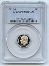 2012 S 10C Clad Roosevelt Dime PCGS PR70DCAM comprar usado  Enviando para Brazil