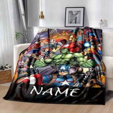 Cobertor de lã nome personalizado super-heróis, cobertor Marvel, melhor presente comprar usado  Enviando para Brazil