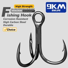 Ganchos agudos de aço carbono preto forte 25~100 peças pesca iscas triplas ganchos comprar usado  Enviando para Brazil