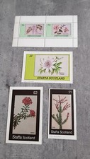 STAFFA SCOTLAND-FLOWERS - FOLHA EM MINIATURA & 3 MINI BLOCOS PERF&IMPERF MNH, usado comprar usado  Enviando para Brazil
