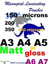 Bolsas de laminação MATT ou GLOSS A3 A4 A5 A6 A7 ID CC 80 a 500 mícrons de espessura, usado comprar usado  Enviando para Brazil
