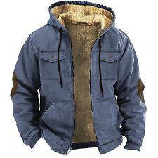 Usado, Jaqueta acolchoada casual masculina inverno quente com capuz macio conforto casaco grosso comprar usado  Enviando para Brazil
