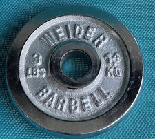 Placa de prata vintage WEIDER peso cromado 3 libras 1,4 kg padrão 1" aberta única comprar usado  Enviando para Brazil