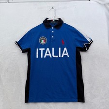 Usado, Camisa polo masculina Ralph Lauren Italia azul ajuste personalizado malha bordada comprar usado  Enviando para Brazil