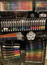 Conjunto de pintura e desenho acrílico Daler Rowney/pincéis e marcadores/bandeja/lápis/ comprar usado  Enviando para Brazil