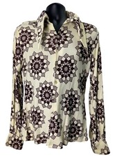 Blusa Vintage Jack Brommel Masculina Bege Floral Manga Longa Tamanho G comprar usado  Enviando para Brazil