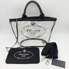 Bolsa de ombro PRADA Plex Canapa 2 vias transparente x lona de vinil preta USADA JAPÃO, usado comprar usado Bolsa de ombro PRADA Plex Canapa 2 vias transparente x lona de vinil preta USADA JAPÃO, usado comprar usado  Enviando para Brazil