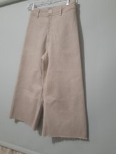 Jeans reto marinho ZARA tamanho 36 eu 8 au XS pedra cor neutra bainha crua, usado comprar usado  Enviando para Brazil