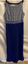 Women's Large Sleeveless Blue & White Casual Jumpsuit Party Social Events comprar usado  Enviando para Brazil