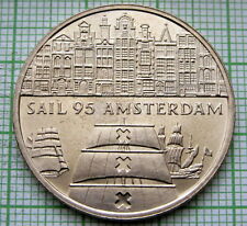 PAÍSES BAIXOS 1995 AMSTERDAM SAIL 2 ECU TOKEN, CANAL DA CIDADE E NAVIOS ALTOS, UNC comprar usado  Enviando para Brazil