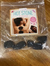 Kit de terapia de masaje con piedras calientes Pamper Me con libro y 5 piedras de basalto volcánico segunda mano  Embacar hacia Mexico
