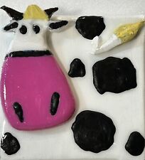 Mario Esposito Vaca Lona Pintada a Mano Resina 10x10 CM comprar usado  Enviando para Brazil