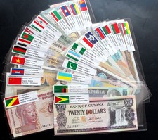 52 Billetes Mundiales Extranjeros Banderas Inglesas Monedas Colecciones Regalo segunda mano  Embacar hacia Mexico