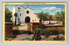 Cartão postal vintage Tucson AZ-Arizona, St Phillip's in the Hills comprar usado  Enviando para Brazil