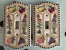 Usado, Placa de interruptor único Santa Barbara design cerâmica flores frutas (conjunto de 2) comprar usado  Enviando para Brazil