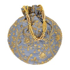 Bolsa Potli Designer Seda Feminina Meninas Bolsa Étnica Indiana Bordada Bolsa, usado comprar usado  Enviando para Brazil