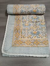Colcha Kantha de algodão indiano com estampa de bloco de mão boho verão feita à mão colcha comprar usado  Enviando para Brazil