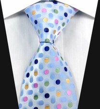 Gravata masculina Hot Classic Dots azul rosa verde ouro tecido jacquard 100% seda comprar usado  Enviando para Brazil
