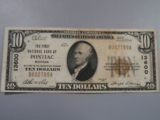 FNB Pontiac MI Waluta krajowa Banknot #B002789A Karta 13600. #14 na sprzedaż  Wysyłka do Poland