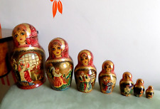 Bonecas russas vintage 7 peças Matryoshka Sergiev Posad pintadas à mão 7,5" 1990 comprar usado  Enviando para Brazil