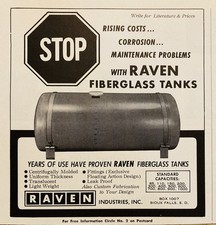 1968 AD.(XH85)~RAVEN INDUSTRIES, INC. SIOYX Falls, s. dakota. TANQUES DE FIBRA DE VIDRO comprar usado  Enviando para Brazil