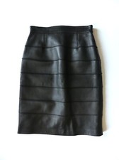 Jupe cuir noire d'occasion  Le Vésinet