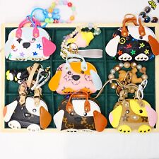 Mini bolsa de couro para cachorro chave família bolsa batom chaveiro pingente acessório, usado comprar usado  Enviando para Brazil